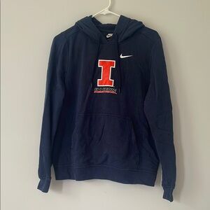 Nike Dark Blue Hoodie with Orange Block I Logo